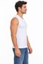 Men's White Modal Sleeveless V-Neck Tank Top - 2