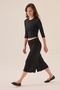 Black Fitted Short-Sleeved Blouse (Half-Sleeve) - 2