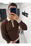 Men’s Polo Collar Half-Zip Corded Fabric Sweater - 2