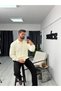 Button-Down Polo Collar Corded Fabric Knit Sweater