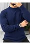 Half-Turtleneck, Corded Fabric, Long-Sleeved Sweater - 2