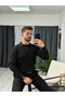 Men’s Polo Collar Button-Down Brioche Knit Long-Sleeve Sweater