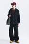 Textured Hooded Sweatshirt with Zipper - 2