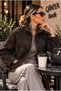 EGZOTİK ASORTİK Women's Velvet Flock-Printed Lined Stylish COAT - 6