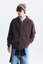 Textured Hooded Sweatshirt with Zipper