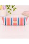 A pink-striped, multipurpose school pencil case. - 2