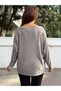 Italian Round-Neck Basket-Weave Textured Knit in Taupe Color - 4