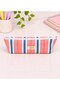 A pink-striped, multipurpose school pencil case. - 3