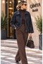EGZOTİK ASORTİK Women's Velvet Flock-Printed Lined Stylish COAT - 6