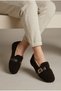 Women's Belt Detail, Lambswool, Soft Sole, Indoor and Outdoor Ballet Flats - 4