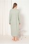 100% Cotton Seasonal Fabric Long Sleeve Plus Size Mother's Nightgown 585 - 5