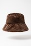 Brown Plush Soft-Textured Bucket Hat - 3