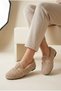 Women's Belt Detail, Lambswool, Soft Sole, Indoor and Outdoor Ballet Flats - 4