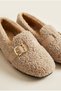 Women's Belt Detail, Lambswool, Soft Sole, Indoor and Outdoor Ballet Flats - 3