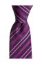 Black Striped Purple Silk Tie – 7.5 cm Wide - 6