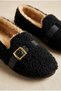Women's Belt Detail, Lambswool, Soft Sole, Indoor and Outdoor Ballet Flats - 3