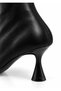 Women's Black Napa Leather Stylish Zip-Up Boots with Stiletto Heels - 3