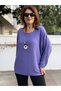 Italian Round-Neck Textured Basket-Weave Knit, Lilac - 2
