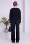 Women's half-zip sweatshirt and wide-leg sweatpants set—Brown, Black - 6