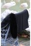 Fur-Trimmed Soft-Textured Poncho with Tassels - 3