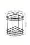 Luxury Thermoplastic-Coated, 2-Layer Lamé Bathroom Corner Shower Enclosure Interior Shampoo Holder with Hanging Corner Shelf - 4