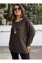 Italian Round-Neck Basket-Weave Knit, Dark Brown - 3