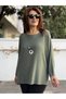 Italian Round-Neck Textured Basket-Weave Knit, Khaki