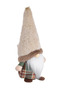 New Year's Decorative Gnome, 30 cm – Brown Plaid Pattern - 3