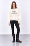 Women's Sweatshirt with Boat Neck Collar Detail Swt03024 CREAM