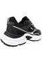 Men's Lace-Up Black and White Chunky-Soled Mesh Sneaker - 6