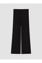 Black Knit Straight Super Skinny & Extra-Tight Wide-Leg Women's Pants, ALITA CITY Style - 6