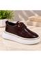 Women's Thick-Soled Winter Sneakers with Laces and Crocodile Print - 2