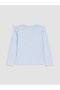 Alita City Lcw Kids Blue Combed Cotton Printed Standard & Regular Long Sleeve Girl's T-Shirt with a Difference - 4