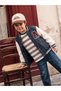 LCW Kids Navy Blue Embroidered Polo-Collar Boys' Raincoat