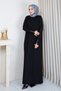 Women's V-Neck, Beaded-Sleeve, Mercerized Knit Dress - 4