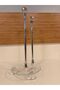 PAPER TOWEL HOLDER, CRYSTAL AND BRASS, SILVER-COLORED, HEIGHT 32 CM, DIAMETER 15 CM - 3
