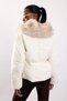Ecru-Colored Fur-Trimmed Ruched Puffer Coat 100000 - 5