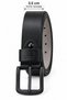 Men's Black 3.5 cm Metal Buckle Jeans and Fabric Trouser Belt - 5