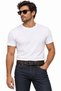 Men's Dark Brown 3.5 cm Metal Buckle Jeans and Fabric Trouser Belt - 2