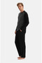 Men's Black Jacquard Pajama Suit - 5