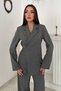 Gray Blazer Jacket Pants Set - 3