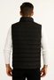 Men's Inflatable Zippered Water Repellent Quilted Lined Vest with Pockets - Black - 4