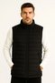 Men's Inflatable Zippered Water Repellent Quilted Lined Vest with Pockets - Black - 3