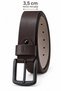 Men's Dark Brown 3.5 cm Metal Buckle Jeans and Fabric Trouser Belt - 4