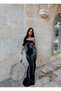 Silver-Embellished with Stones Evening Gown - 3