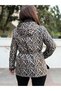 Italian Leopard Double-Sided Trench Coat Black - 6