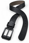 Men's Black 4 cm Metal Buckle Jeans and Fabric Trouser Belt - 4