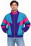 Men's 80S Retro Wintage Digital Printed Zippered Windbreaker Seasonal Jacket - 5
