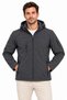 Men's Waterproof Softshell Jacket with Fleece Lining, Removable Hood, and 4 Pockets - Smoke Gray