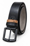 Men's Black 4 cm Double Buckle Metal Buckle Jeans and Fabric Trouser Belt - 3